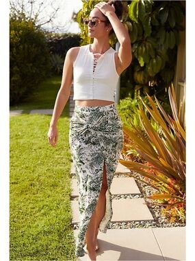 Daily Practice Anthropologie The Bluebell Island Midi Skirt Size M
